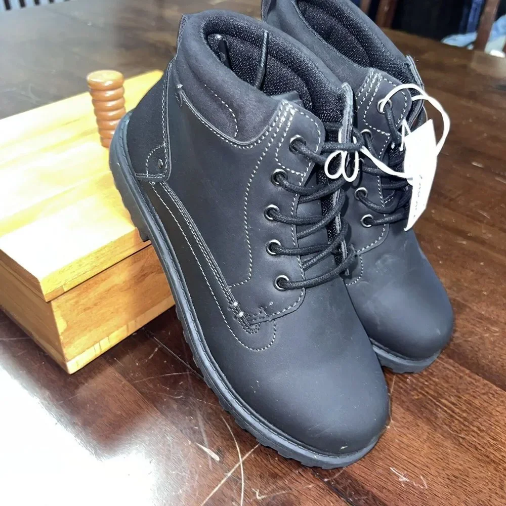 Sonoma Boys Boots Memory Foam Farmington Black Size 6 New‎ With Tags